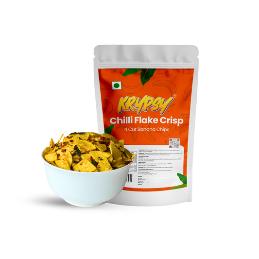Krypsy Chilli Flake Crisp Banana Chips - Made in Pure Coconut Oil