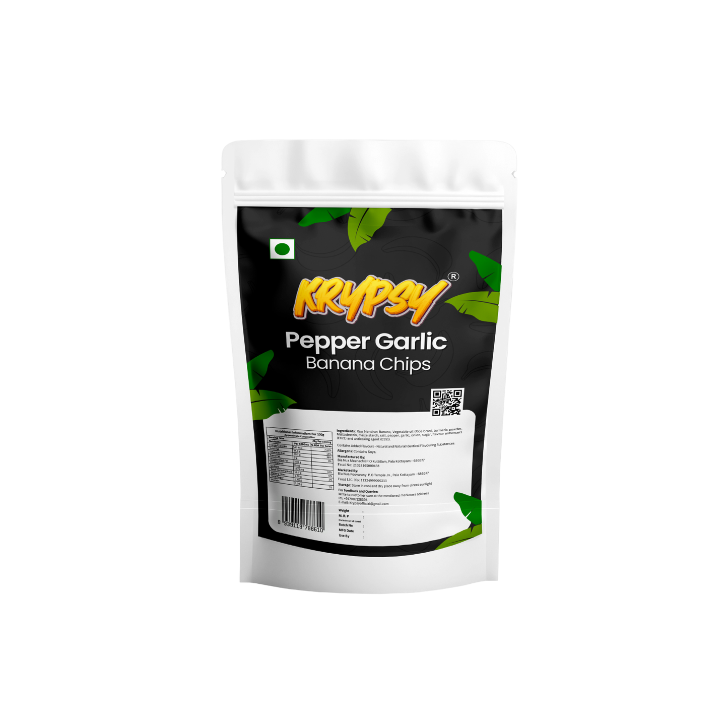 Krypsy Pepper Garlic Banana Chips – Made in Pure Coconut Oil