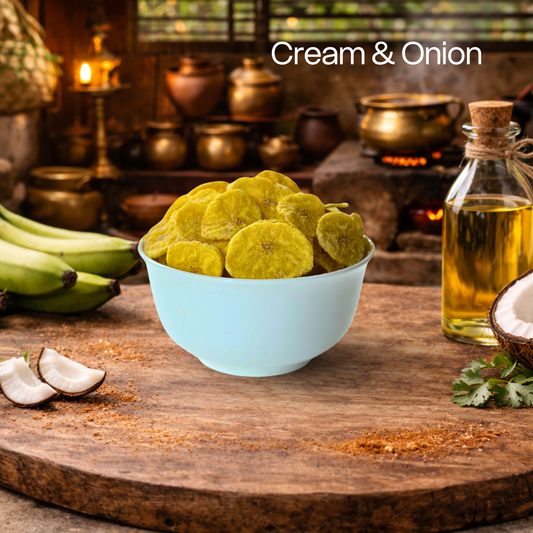 Krypsy Cream & Onion Banana Chips – Made in Pure Coconut Oil