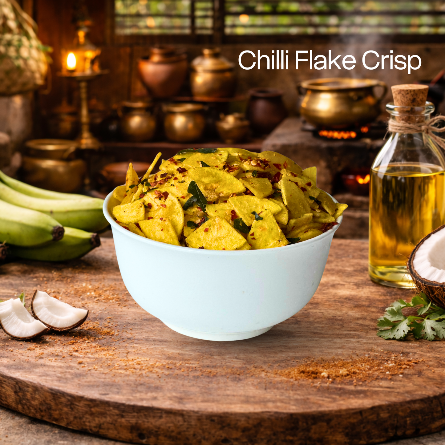 Krypsy Chilli Flake Crisp Banana Chips - Made in Pure Coconut Oil