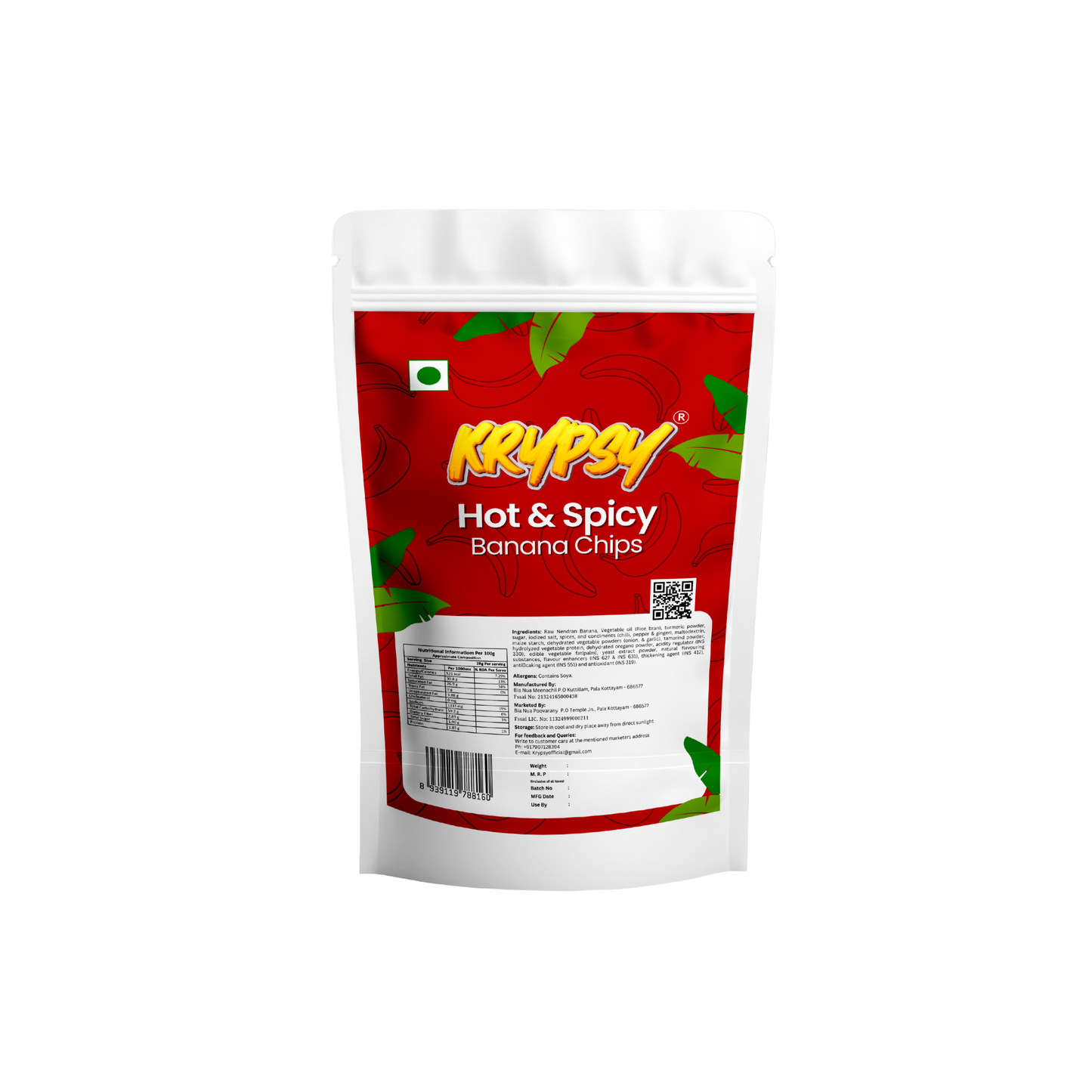 Krypsy Hot & Spicy Banana Chips – Made in Pure Coconut Oil