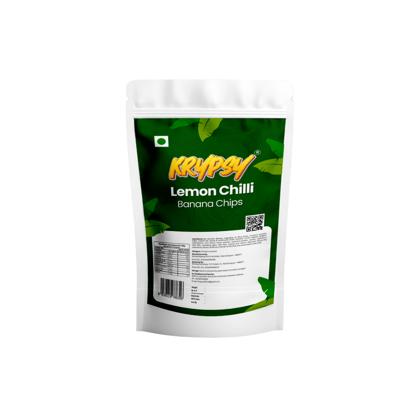 Krypsy Lemon Chilli Banana Chips – Made in Pure Coconut Oil