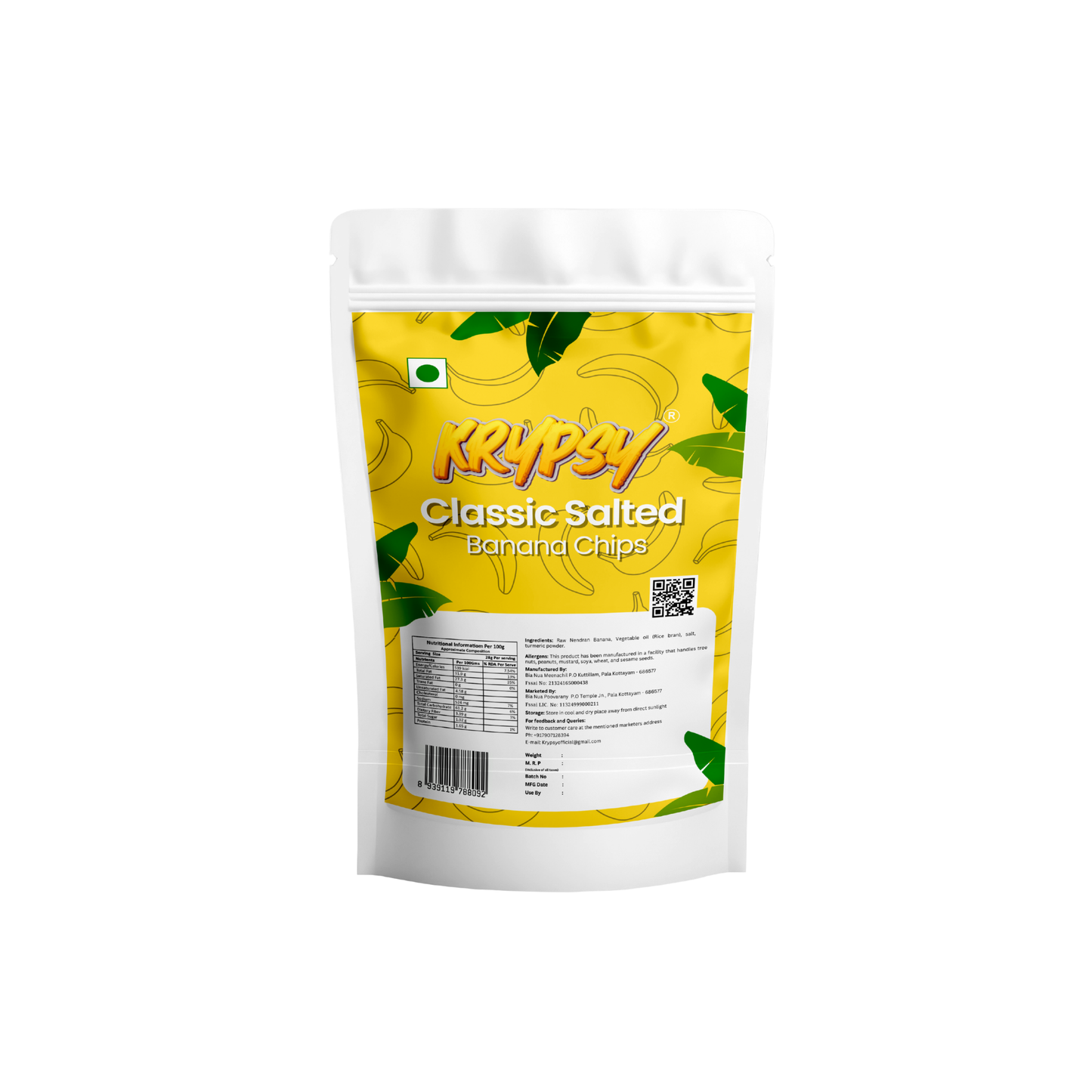 Krypsy Classic Salted Banana Chips – Made in Pure Coconut Oil