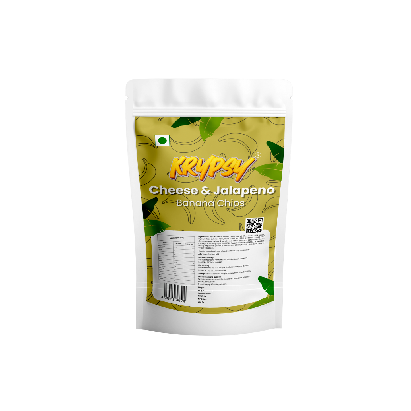 Krypsy Cheese & Jalapeno Banana Chips – Made in Pure Coconut Oil