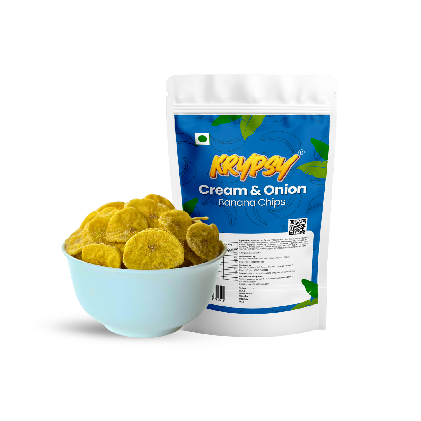 Krypsy Cream & Onion Banana Chips – Made in Pure Coconut Oil