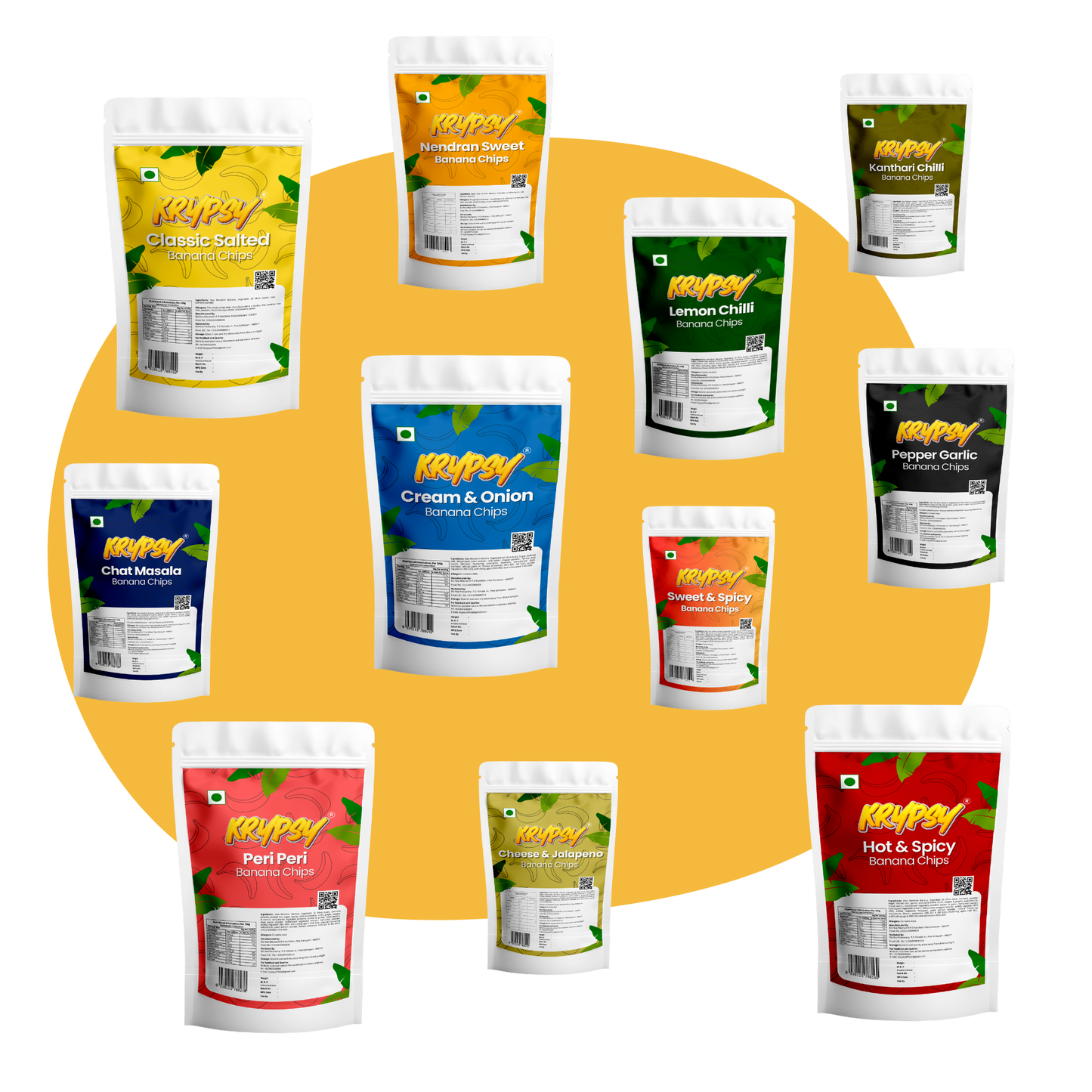 Krypsy 11 Flavour Banana Chips Combo – Festive Offer Pack
